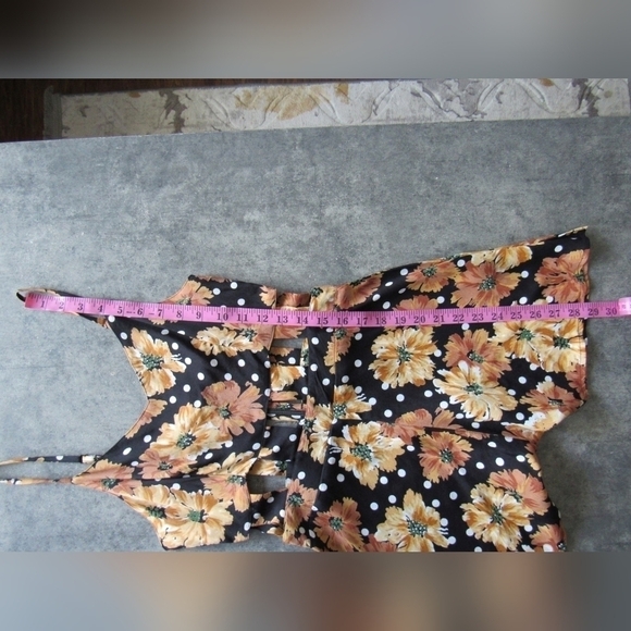 Topshop Floral Polka Dot Cutout Romper - Picture 9 of 9